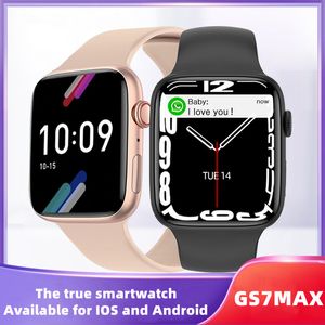 Браслеты Apple Watch. оптовых-GS7 Max Smart Watch for Apple Watch Band Band Беспроводная зарядка Smart Wwatch Bluetooth Calls Watches Men Women Fitness Bracelet Custom Watch Face