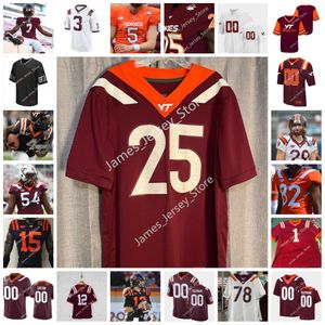 Virginia Tech Hokies Custom Stitched Football Jersey 17 Divine Deablo 7 Devon Hunter 5 Ryan Willis 33 Deshawn McClease Caleb Steward Chamarri Conner TyJuan Garbutt