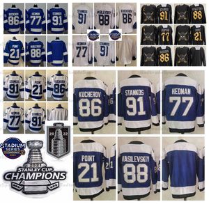 2022 Stanley Cup Final Stadium Series 91 Steven Stamkos Hockey''nHl Maglie 2021 Reverse Retro Nikita Kucherov Victor Hedman Andrei Vasilevskiy