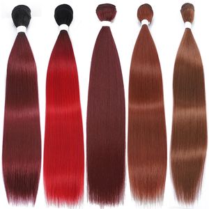 Stock Dealing 60-90cm Straight Hair Bundles Natural Hair Extensions Thick Straight Synthetic Straight Hair Weaving 220615