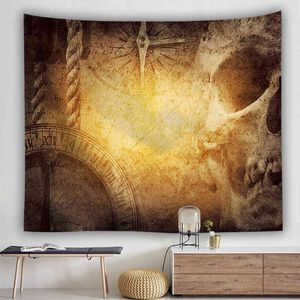 Astrology Medieval Tapestry Mandala Wall Hanging Fabric Vintage European Ouija Tapestry Map Art Wall Carpet Dorm Home Decoration J220804