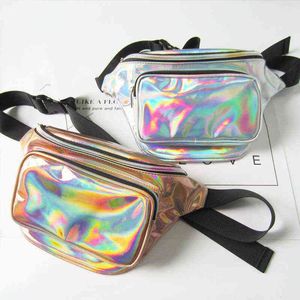 Fanny packs Laser Women's Waist Bag Street Trend Personalized Colorful Sports Single Shoulder Messenger Chest Bag 220627