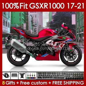 Corpo OEM para Suzuki GSXR 1000 CC GSXR1000 K17 17-21 Bodywork Red Pearl BLK 146NO.98 GSXR-1000 1000CC 2017 2018 2019 2020 2021