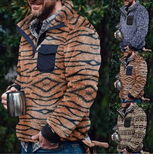 Moletons masculinos moletons moletons de lã de lã de inverno masculino colar gole de suéter quente leopardo de leopardo de casaco impresso