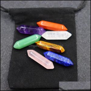 Artes e ofícios Presentes de artes Home Garden 7 Chakra Set Reiki Natural Stone Crystal Stones Polishing Amethyst Rose Quartz Yoga Dhjob