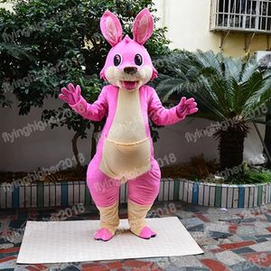 Hallowee Pink Kangaroo Mascot Costume Cartoon Anime Theme Character Carnival Adult Unisex Dress Christmas Fancy Performance Party Dress