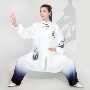 Etniska kl￤der Kvinnor Bomull Oriental Vintage Tai Chi Suit Wushu Martial Art Uniform Chinese Style Jacket Pant Morning Apport Costumeethni