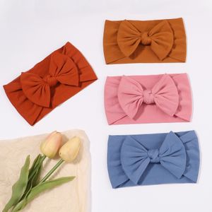 Natürliche Farbe Plain Nylon Stirnbänder Neugeborene Baby Feste Bögen Elastische Haarbänder Mädchen Kopfbedeckungen Säugling Weiche Headwrap Groß