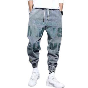 Män Jeans byxor Fashion 2021 New Hip Hop Cargo Casual Harem Joggers Streetwear Denim Trousers G0104