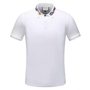 2022SS Summer Designer Polo Camisetas Men Men Polos de luxo Casual Mens Camista Man Aparel de alta qualidade Moda Snake Letter Print Bordado camisetas camisetas M-3xl