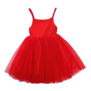 Girl's Dresses Baby Girl Sleeveless Halter Dress Solid Color Princess Summer Birthday Party Gowns 12 Months-5 Years Soft Skin-Friendly