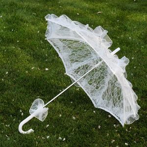 Parasols semplici forniture per matrimoni in pizzo sposa cavo ombrellone ombrello decorazione oggetto di scena di fotografia