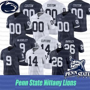 A3740 2021 Custom Penn State Nittany Lions #14 Sean Clifford #21 Noah Cain # 26 Saquon Barkley #9 Trace McSorley #6 Justin Shorter Trikots