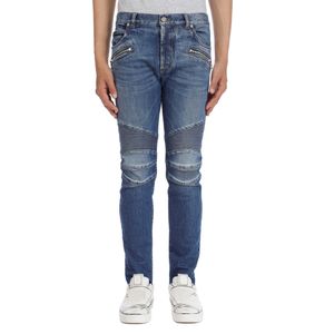 2022 Jeans skinny con pieghe da uomo Fashion Zipper Jeans da uomo Pantaloni da jogger in denim casual elasticizzati slim da uomo