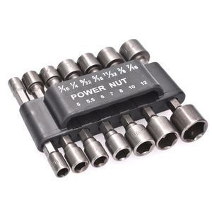 El Aletleri 9/14pcs 5-13mm Altı Somun Sürücüsü Matkap Bit Soketi Socket Set Adaptörü Elektrik Tutma Aleti