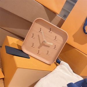 ILIVI Monogram Square Retro Collectable Wood Trunk Table Desk Navigation Clock Office Living Room Bedroom Quartz Wooden Desk Home Decoration Watch Gift