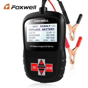 FOXWELL BT100 6V 12V Car Battery Tester For Flooded AGM GEL 100 to 1100CCA 200AH Battery Health Analyzer Diagnostic Tool