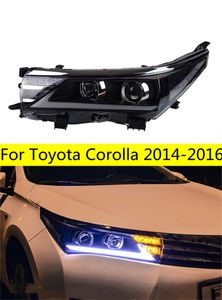 Bilkastare LED-lampan för Toyota Corolla 2014-20 16 Bi-Xenon Beam Fog Lights Angel Eyes Dayme-strålkastare