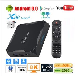 X96 Max Plus Amlogic S905x3 Android 9.0 TV -låda Smart 1000M LAN 4GB RAM 32G/64G 2.4G/5G WiFi X96Max Set Topbox 4K PK T95 MAX