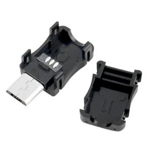 CONNECTOR MICRO USB 5 PIN 5P t Port Male Plug Socket Connectors Plastkåpan för DIY lödd