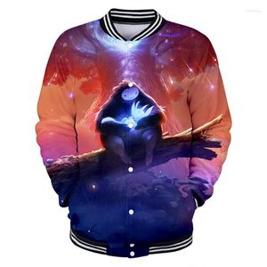 Herrenjacken Ori And The Blind Forest 3D-gedruckter Baseball Damen/Herrenmode Casual Langarm Sale Streetwear Kleidung MantelHerren