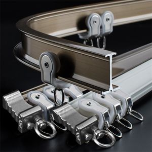 Heavy-Duty Flexible Track for Bay Window Aluminum Alloy Silent Curtain Rod Curtain Accessories Customized T200601