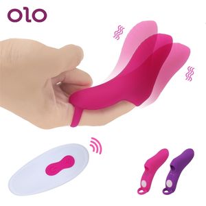 Sex Toy Massager 9 Frekvens Fingervibrator G Spot Stimulator Kvinnliga Masturbator Toys for Women Clitoris Wireless Remote Control