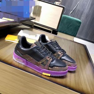 Tasarımcı Moda Eğitmeni Spor Sneaker Inge Sıradan Ayakkabı Virgils Timsah-Dökülmüş Siyah Gri Kahverengi Beyaz Yeşil Buzağı Deri Fransız Ablohs Erkek Ayakkabı Q54688