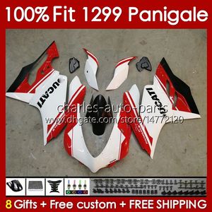 Injection mold Body For DUCATI Panigale 959R 1299R 959S 1299S 2015-2018 Bodywork 140No.123 959 1299 S R 2015 2016 2017 2018 959-1299 15 16 17 18 OEM Fairing red white