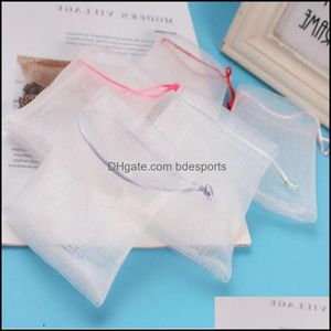 Soap Blister Bubble Net Mesh Face Wash Foth Nets Bag Manual Badrumstillbehör Drop Delivery 2021 Andra tvättprodukter Kläder rack H