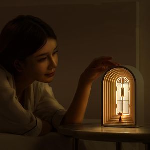 2022 Najnowszy muzyka Bluetooth Night LED LED LED Pudełko Rzeźby Ramka Prezent Dekoracyjna lampka stacjonarna Dekor świąteczny do domu287J
