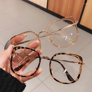 Übergroße quadratische Damen-Brillengestelle, Vintage-Stil, klar, Anti-Blu-ray-Brillen, Herren, optische Leoparden-Computerbrille, modische Sonnenbrillengestelle