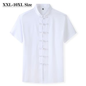 Plus w rozmiarze 7xl 8xl 10xl Summer Tang Suit Men S Shird Shirt Chińskie 4 kolory LUSE LUSKIE SAWNE MĘŻCZYZN KUNG FU Koszulki 220621