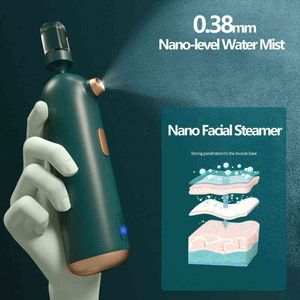 Spruzzatore facciale Nano Steamer Spa Nebbia d'acqua Iniezione di ossigeno US Umidificatore per il viso Rughe Bellezza per le donne Macchina per la cura della pelle 220526