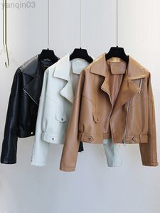 Sedutmo Winter Faux Leather Jacket Women Short Punk Coat Spring Biker Motorcykel Casual Slim Brown Ytterkläder L220801