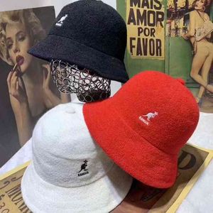 Panama achat en gros de Mode Kangol Kangaroo Broderie Brand Hat Fisherman Chapeau Dôme Seau pour femmes Hatt Panama Lady Cap Celebrity Bob H220419