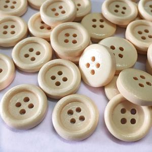 Sewing Notions & Tools Solid Color Round Button High Quality Four Hole Wooden Buckle DIY Clothing Accessories