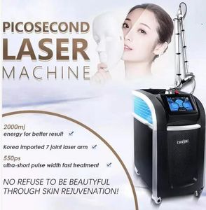 Professionelle Pico Laser-Pigmentierungsentfernungsmaschine Tattoo-Tinte Lazer Black Carbon Peel-Behandlung 532 nm 1064 nm 755 nm Doppelkanal-Picofocus-Maschinen