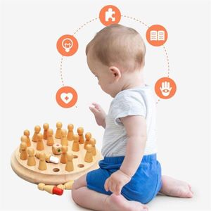 Montessori Memory Chess Game Board Puzzles drewniane mecz stick but blok 2722