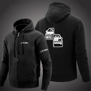 Herrhuvtröjor Sweatshirts herrbilarbil Turbo E30 E36 E46 Tryck Fashion Leisure Zip Jacket Solid Color Casual Coatmen's