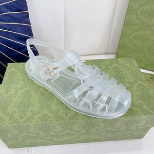 Projektantka mody Sandals Candy Jelly Slajes Casual Buty Slipper Luksus Kobiet Komfort Wygoda Ladies Flat Sneaker Klasyczny nadruk Kwiatowy brokat