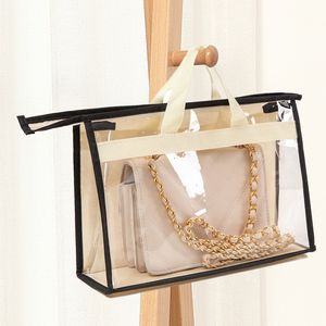 Sacchetti trasparenti antipolvere in PVC trasparente con cerniera per appendere borse a marsupio organizer per armadio a mano HH22-126