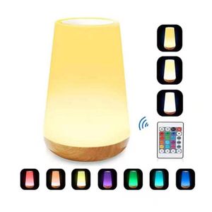 Nattljus LED 13 Färgglad lampa RGB Remote Control Touch Desk Light Table Atmosphere Dimble Intelligent Lightnight