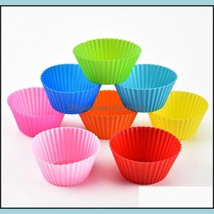Sile Muffin Cupcake Mods 7cm Colorf Cake Cup Mold Case Bakeware Maker Baking Mod SQCRDU Sports2010 Drop Delivery 2021 Kitchen Dining Bar