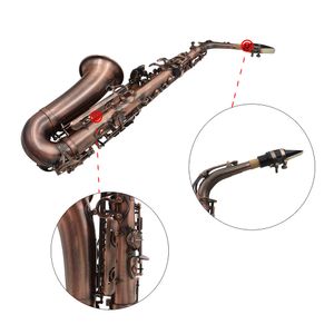 Profesyonel kırmızı bronz bükülme Eb e-Flat Alto Saksafon Sax Abalone Kabuk Anahtar Desen Kılıf Eldiven Kayışları Fırça