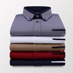 Browon Artı Boyutu 5XL Yaz Iş Gömlek Erkekler Kısa Kollu Düğme Yukarı Turn-down Yaka Rahat S Erkek Giyim 220401