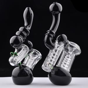 Heady Stock Black Glass Bubbler Rökrör Vatten Bong Tillbehör 6,5 tum