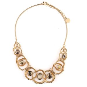 Chains Undulation Irregular Circle Chunky Necklace Crystal Pierced Winter Sweater Chain Necklaces For Women Punk AccessoriesChains