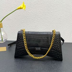 Balenciaga çanta kum saati çapraz gövde çantası yarım ay çanta çantası orijinal deri zincir kemer timsah desen yüksek kaliteli omuz çantaları kabuk cüzdanları çoklu