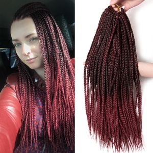 Wholesale box braids hair piece for sale - Group buy Costume Accessories Braiding hair inch Box Crochet Hair Extensions22 strands piece Ombre Synthetic Braids Brown Black Blonde